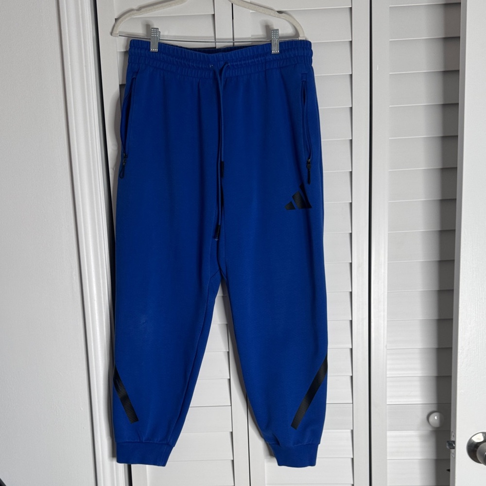 Blue Jogger Pants with Black Accents